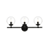 Elegant Lighting Ingrid 3 Light 10" Tall Bathroom Sconce Black / Clear