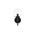 Elegant Lighting Ingrid 12" Tall Bathroom Sconce Black / Clear
