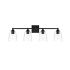 Elegant Lighting Gianni 4 Light 10" Tall Bathroom Sconce Black / Clear