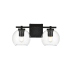 Elegant Lighting Juelz 2 Light 7" Tall Bathroom Sconce Black / Clear