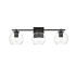 Elegant Lighting Juelz 3 Light 7" Tall Bathroom Sconce Black / Clear