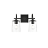 Elegant Lighting Avani 2 Light 10" Tall Bathroom Sconce Black / Clear