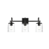 Elegant Lighting Avani 3 Light 10" Tall Bathroom Sconce Black / Clear