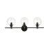 Elegant Lighting Jaelynn 3 Light 10" Tall Bathroom Sconce Black / Clear