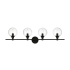 Elegant Lighting Jaelynn 4 Light 10" Tall Bathroom Sconce Black / Clear