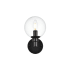 Elegant Lighting Jaelynn 10" Tall Bathroom Sconce Black / Clear