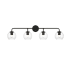 Elegant Lighting Genesis 4 Light 10" Tall Bathroom Sconce Black / Clear