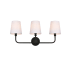 Elegant Lighting Senna 3 Light 26" Wide Vanity Light Black / Clear