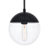 Elegant Lighting Eclipse 8" Wide Plug-In Mini Pendant with Clear Glass Shade Black