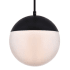 Elegant Lighting Eclipse 10" Wide Plug-In Mini Pendant with Frosted Glass Shade Black