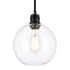 Elegant Lighting Emett 8" Wide Plug-In Mini Pendant with Clear Glass Shade Black