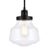 Elegant Lighting Lyle 8" Wide Plug-In Mini Pendant with Bubble Glass Shade Black