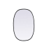 Elegant Lighting Brynn 20" W x 30" H Modern Oval Bathroom Wall Mirror Black
