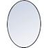 Elegant Lighting Farren 33-1/4" W x 24" H Oval Metal Framed Bathroom Mirror Black