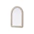 Elegant Lighting Marlowe 30"W x 42"H Arched Flat Medium Density Fiberboard (MDF) Framed Accent Mirror Linen White
