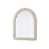 Elegant Lighting Marlowe 36"W x 42"H Arched Flat Medium Density Fiberboard (MDF) Framed Accent Mirror Linen White