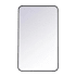 Elegant Lighting Formiae 22" W x 36" H Contemporary Rectangular Framed Bathroom Wall Mirror Black