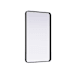 Elegant Lighting Remy 24"W x 40"H Rectangular Flat Medium Density Fiberboard (MDF) Framed Accent Mirror Black