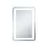 Elegant Lighting Genesis 18" W x 30" H Transitional Rectangular Frameless Bathroom Wall Mirror with LED Lighting Glossy White