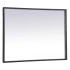 Elegant Lighting Pier 36" W x 27" H Modern Rectangular Aluminum Framed Bathroom Wall Mirror with LED Lighting Black