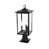 Elegant Lighting Carlisle 3 Light 22" Tall Post Light Black