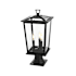 Elegant Lighting Cayman 3 Light 21" Tall Post Light Black