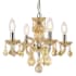 Elegant Lighting Rococo 4 Light 15" Wide Crystal Chandelier with Golden Teak Royal Cut Crystals Golden Teak