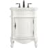 Elegant Lighting Berkshire 24" Free Standing Single Basin Vanity Set with Cabinet and Quartz Vanity Top Antique White