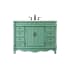 Elegant Lighting Bordeaux 48" Free Standing Single Basin Vanity Set with Cabinet and Marble Vanity Top Vintage Mint