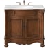 Elegant Lighting Windsor 36" Free Standing Single Basin Vanity Set with Cabinet and Quartz Vanity Top Brown