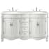 Elegant Lighting Windsor 60" Free Standing Double Basin Vanity Set with 35-1/4" Tall Cabinet and Quartz Vanity Top Antique White