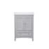 Elegant Lighting Saturn 24" Free Standing Single Basin Vanity Set with Cabinet and Resin Vanity Top Medium Grey