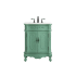 Elegant Lighting Danville 27" Free Standing Single Basin Vanity Set with Cabinet and Marble Vanity Top Vintage Mint