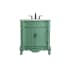 Elegant Lighting Danville 32" Free Standing Single Basin Vanity Set with Cabinet and Marble Vanity Top Vintage Mint
