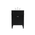 Elegant Lighting Park Avenue 24" Free Standing Single Basin Vanity Set with Cabinet and Marble Vanity Top Black
