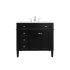 Elegant Lighting Park Avenue 36" Free Standing Single Basin Vanity Set with Cabinet and Marble Vanity Top Black