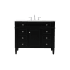Elegant Lighting Park Avenue 42" Free Standing Single Basin Vanity Set with Cabinet and Marble Vanity Top Black
