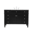 Elegant Lighting Park Avenue 48" Free Standing Single Basin Vanity Set with Cabinet and Marble Vanity Top Black