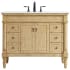 Elegant Lighting Lexington 42" Free Standing Single Basin Vanity Set with Cabinet and Quartz Vanity Top Antique Beige