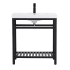 Elegant Lighting Raya 30" Specialty Cast Iron Console Bathroom Sink with Overflow and 1 Faucet Holes Black