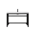 Elegant Lighting Raya 48" Rectangular Iron Console Bathroom Sink with Single Faucet Hole Black