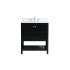 Elegant Lighting Theo 30" Free Standing Single Basin Vanity Set with Cabinet, Engineered Marble Vanity Top, and Backsplash Black