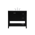 Elegant Lighting Theo 36" Free Standing Single Basin Vanity Set with Cabinet and Engineered Marble Vanity Top Black