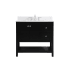 Elegant Lighting Theo 36" Free Standing Single Basin Vanity Set with Cabinet, Engineered Marble Vanity Top, and Backsplash Black