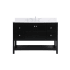 Elegant Lighting Theo 48" Free Standing Single Basin Vanity Set with Cabinet, Engineered Marble Vanity Top, and Backsplash Black