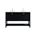 Elegant Lighting Theo 54" Free Standing Double Basin Vanity Set with Cabinet and Engineered Stone Vanity Top Black