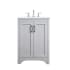 Elegant Lighting Moore 24" Free Standing Single Basin Vanity Set with Cabinet and Engineered Marble Vanity Top Grey