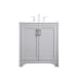 Elegant Lighting Moore 30" Free Standing Single Basin Vanity Set with Cabinet and Engineered Marble Vanity Top Grey