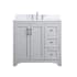 Elegant Lighting Moore 36" Free Standing Single Basin Vanity Set with Cabinet, Engineered Marble Vanity Top, and Backsplash Grey
