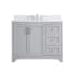 Elegant Lighting Moore 42" Free Standing Single Basin Vanity Set with Cabinet, Engineered Marble Vanity Top, and Backsplash Grey